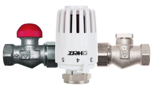 Термостатичний комплект PROJECT (TS-90-V) для бокового підключення радіатора у двотрубній системі опалення, прохідний