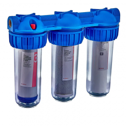 Фильтр для холодной воды Koer KV-26 (3 колбы 3-х склад., картр. PPR+спресс./гран.уг.) 8 атм.